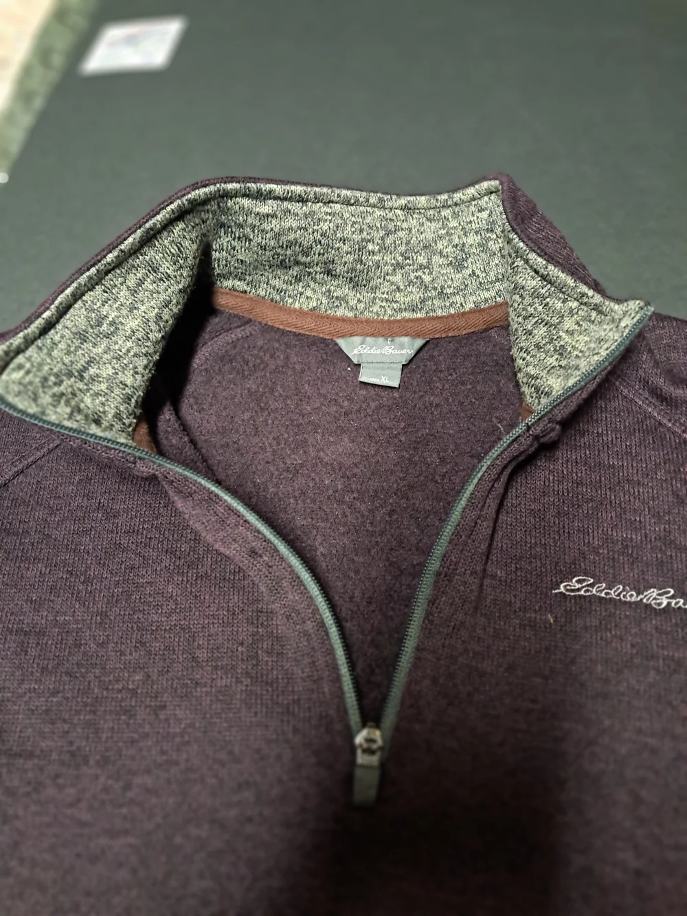 Eddie Bauer Men's 1/4-Zip Sweater - Burgundy Wine